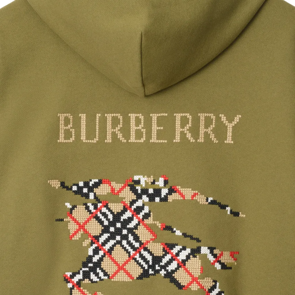 Ekd Embroidered Zip-Up Drawstring Hoodie