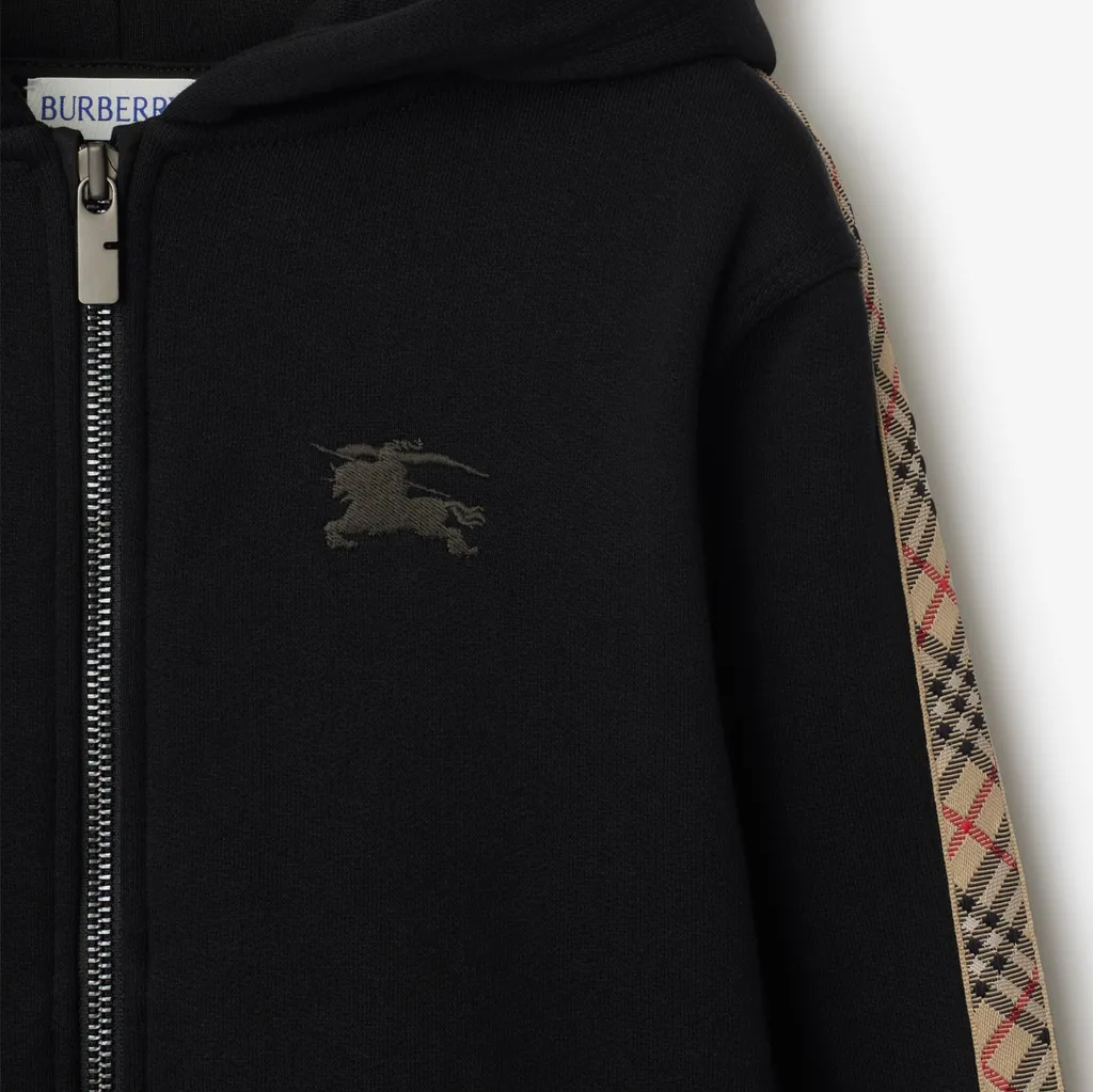 Check Trim Zip Hoodie