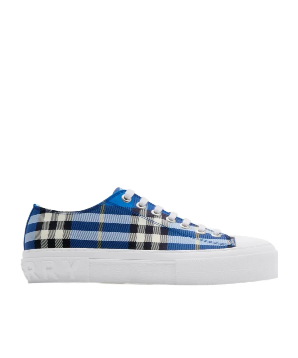 Checked Lace-Up Sneakers