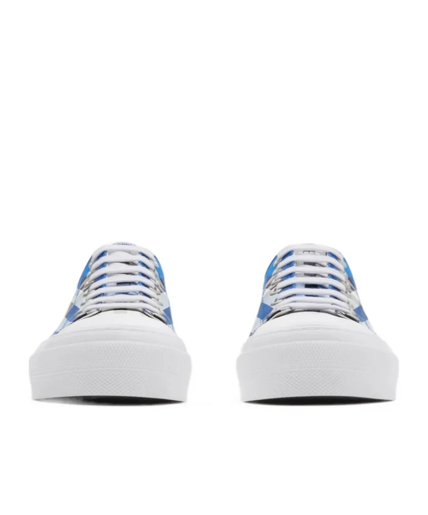 Checked Lace-Up Sneakers