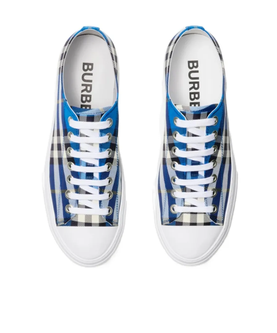 Checked Lace-Up Sneakers