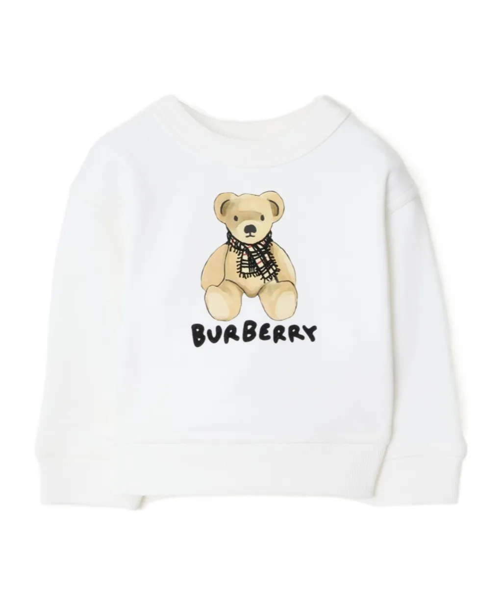 Bear-Printed Crewneck Sweatshirt