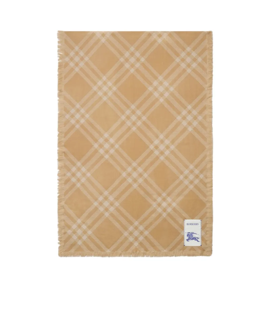 Checked Fringed Scarf