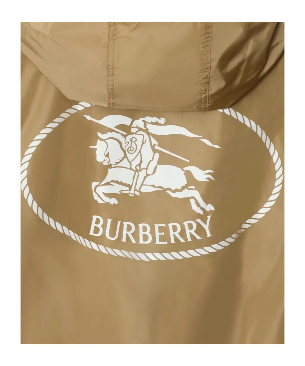 Logo Printed Hooded Zipped Jacket