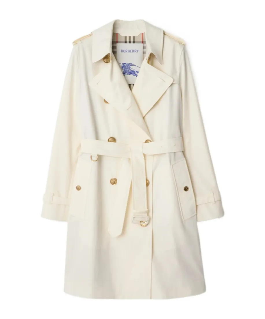 Double Breasted Gabardine Kensington Trench Coat