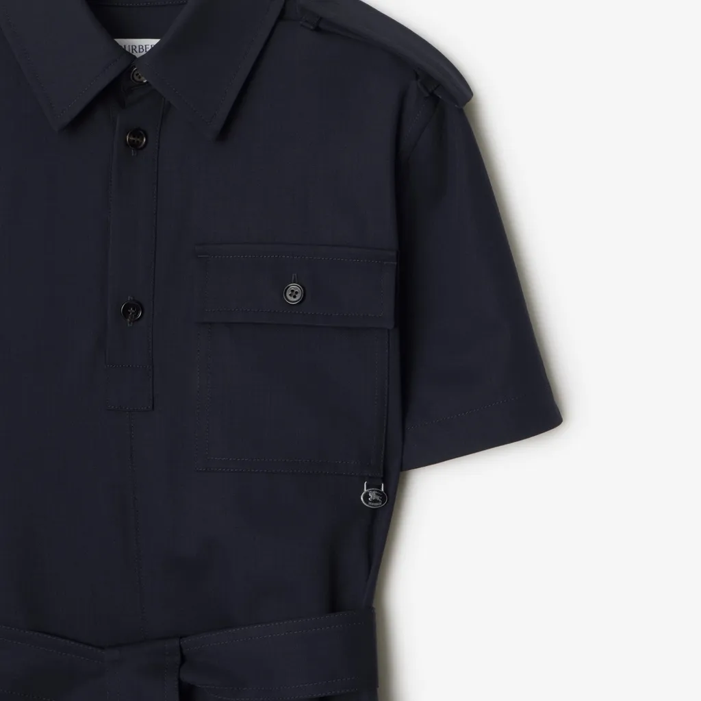 Collared Short-Sleeve Dress