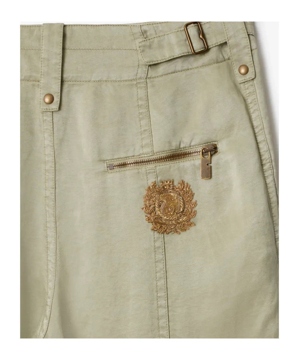 Tapered-Leg Zip Detailed Trousers