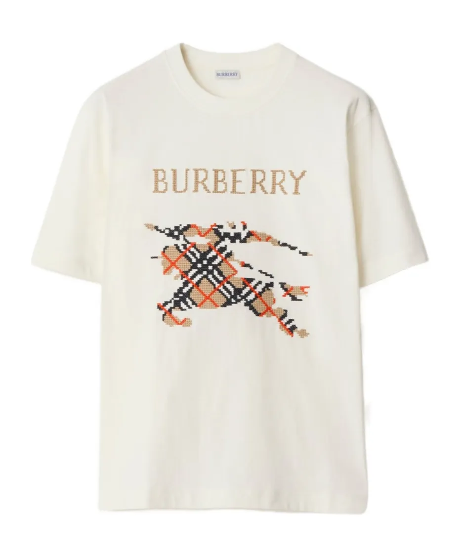 Logo Cross Stitched Checked T-Shirt