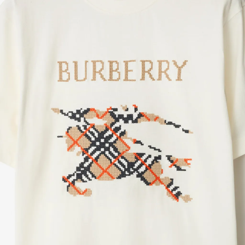 Logo Cross Stitched Checked T-Shirt