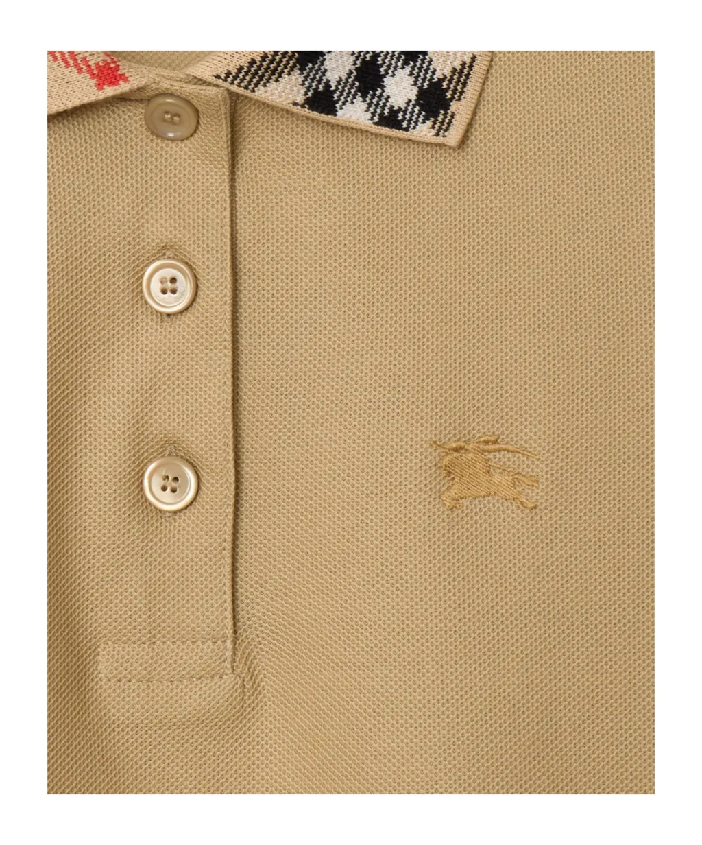Logo Embroidered Checked Polo Dress
