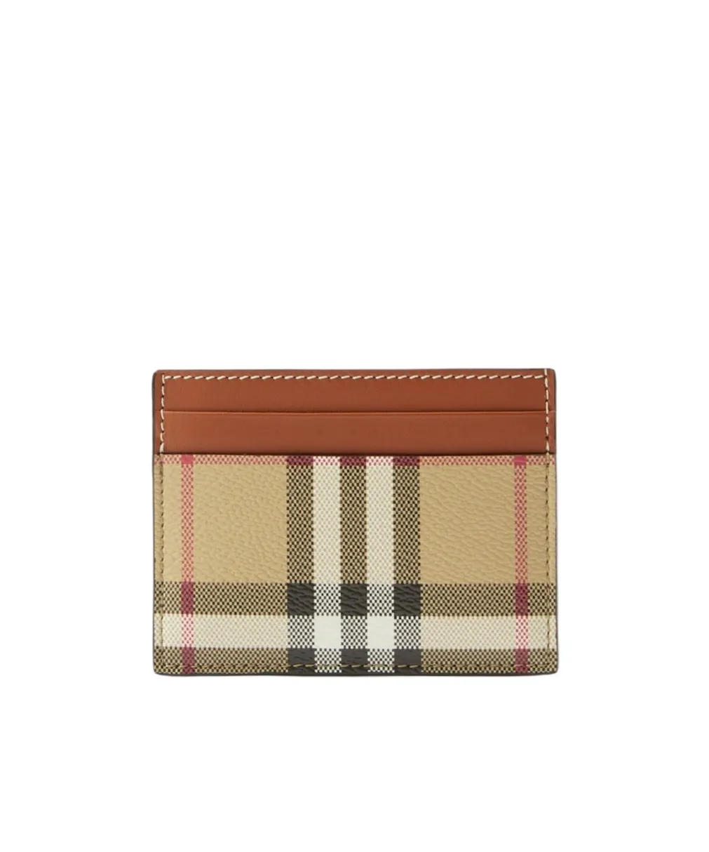 Vintage Checked Open Top Cardholder