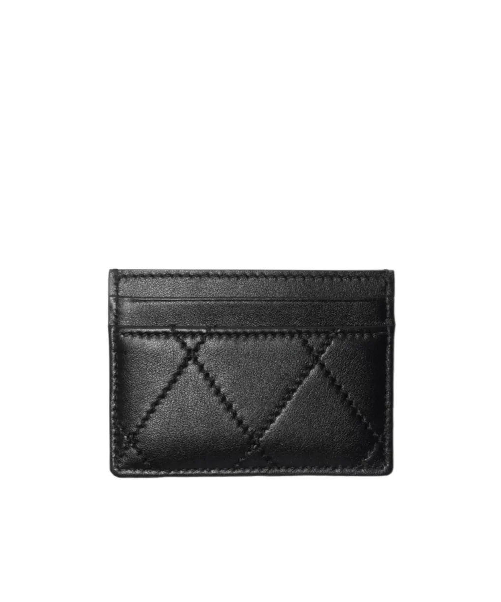 Logo Plaque Quilted Card Holder