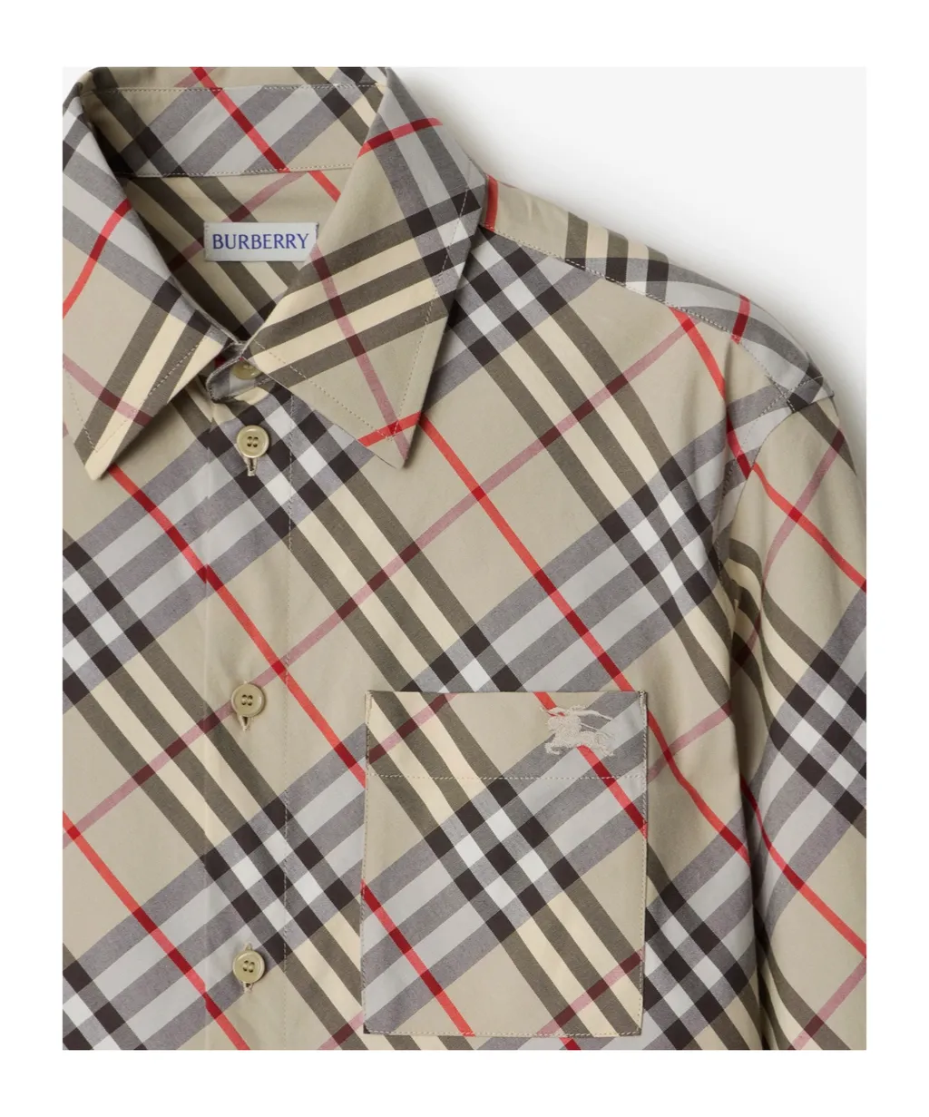 Logo Embroidered Checked Shirt