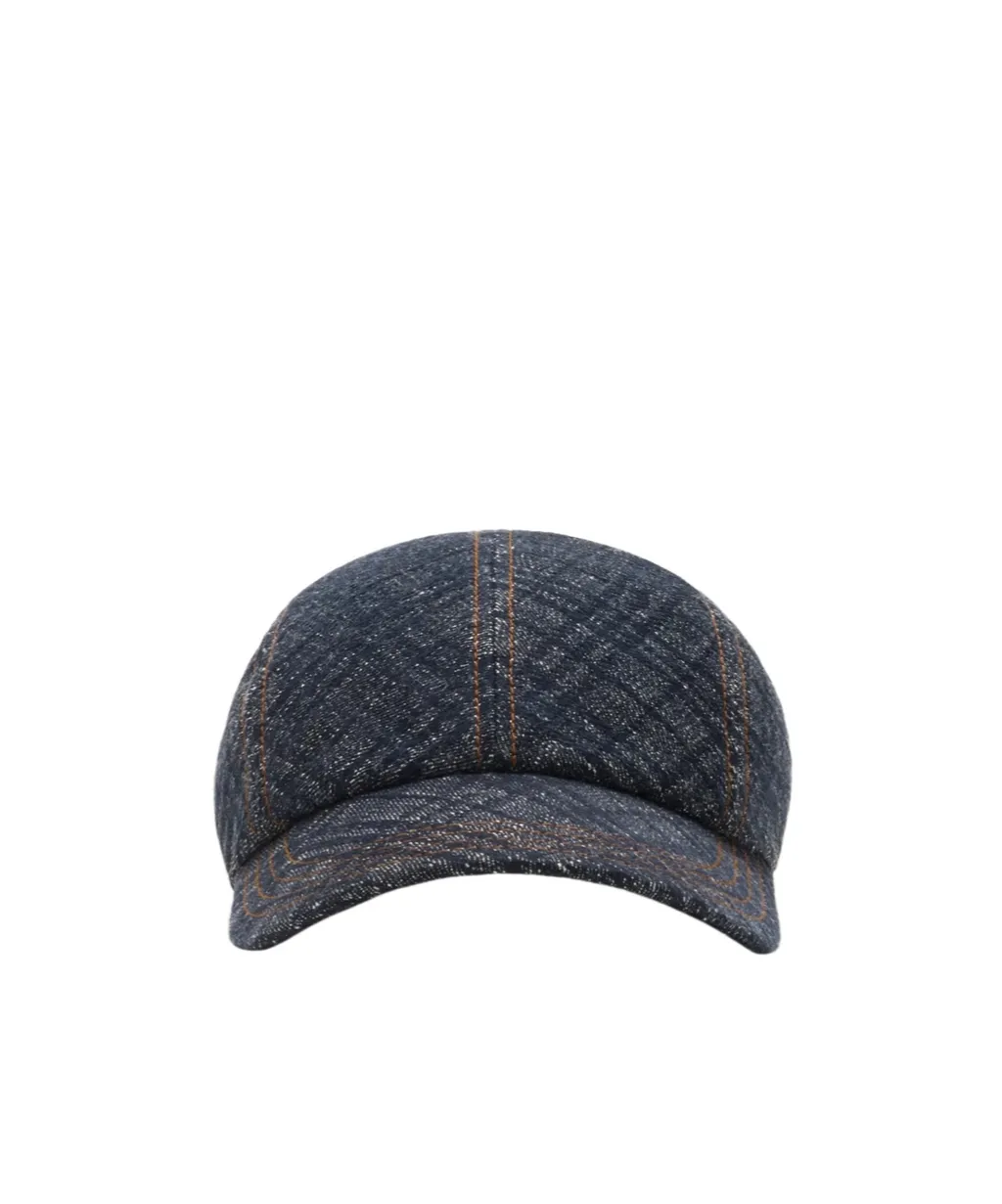 Check Denim Baseball Cap