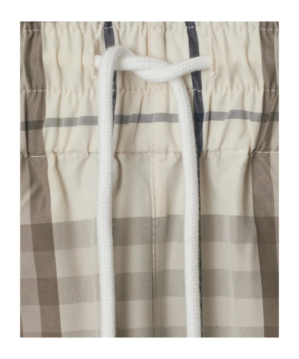 Checked Drawstring Shorts