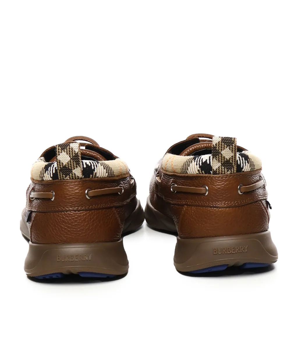 Checked Lace-Up Loafers