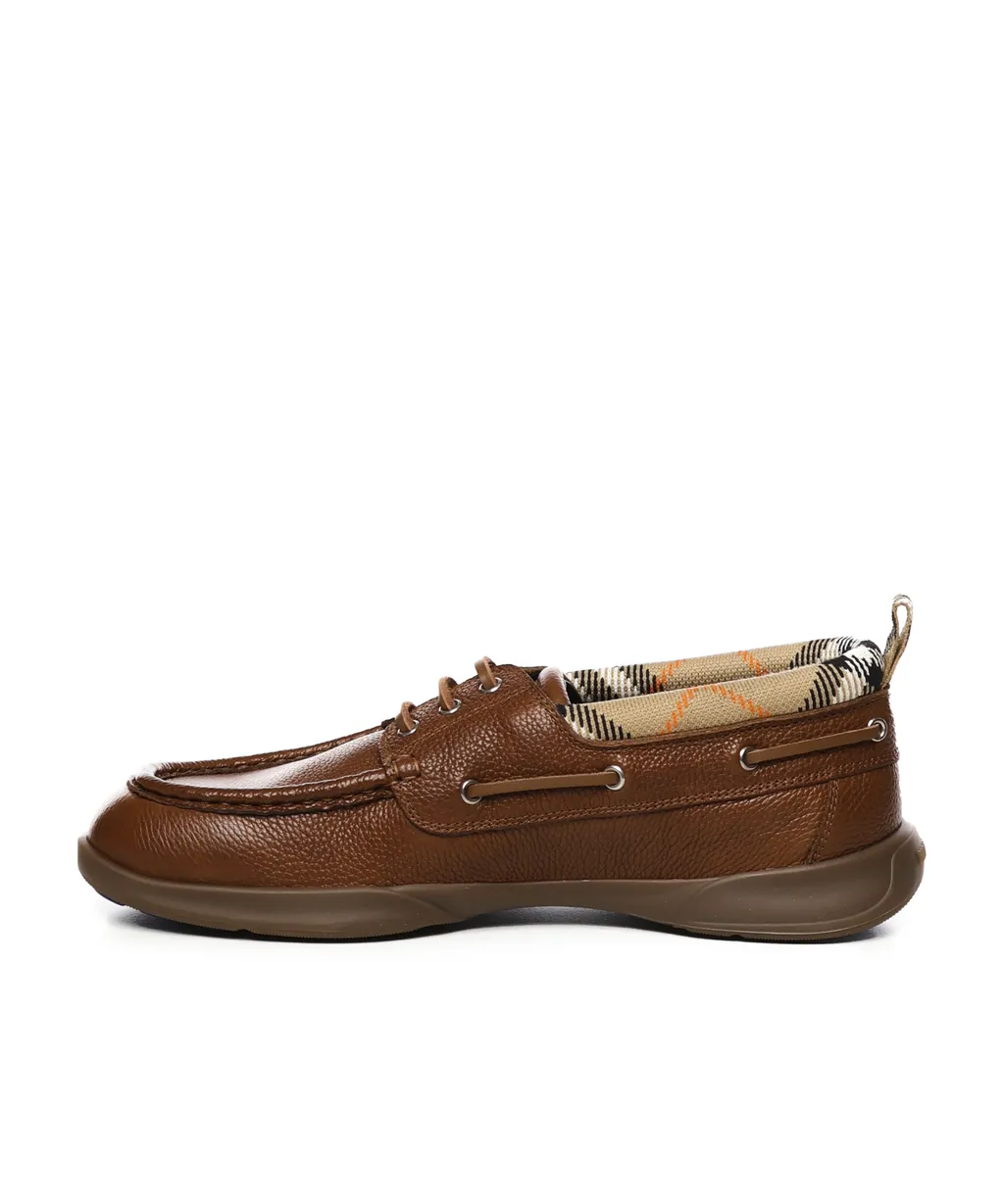 Checked Lace-Up Loafers