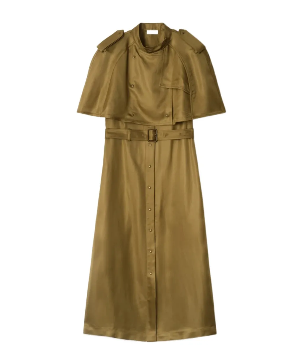 Belted Waist Trench Dress