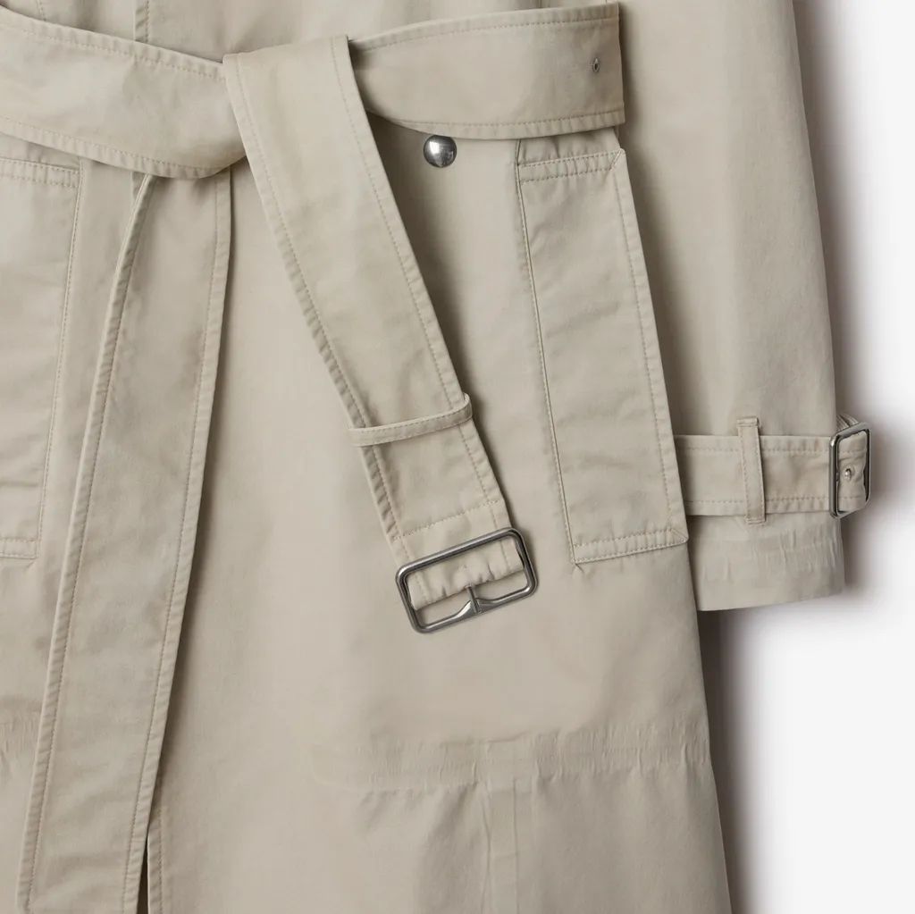 Double Breasted Belted Long Trench Coat