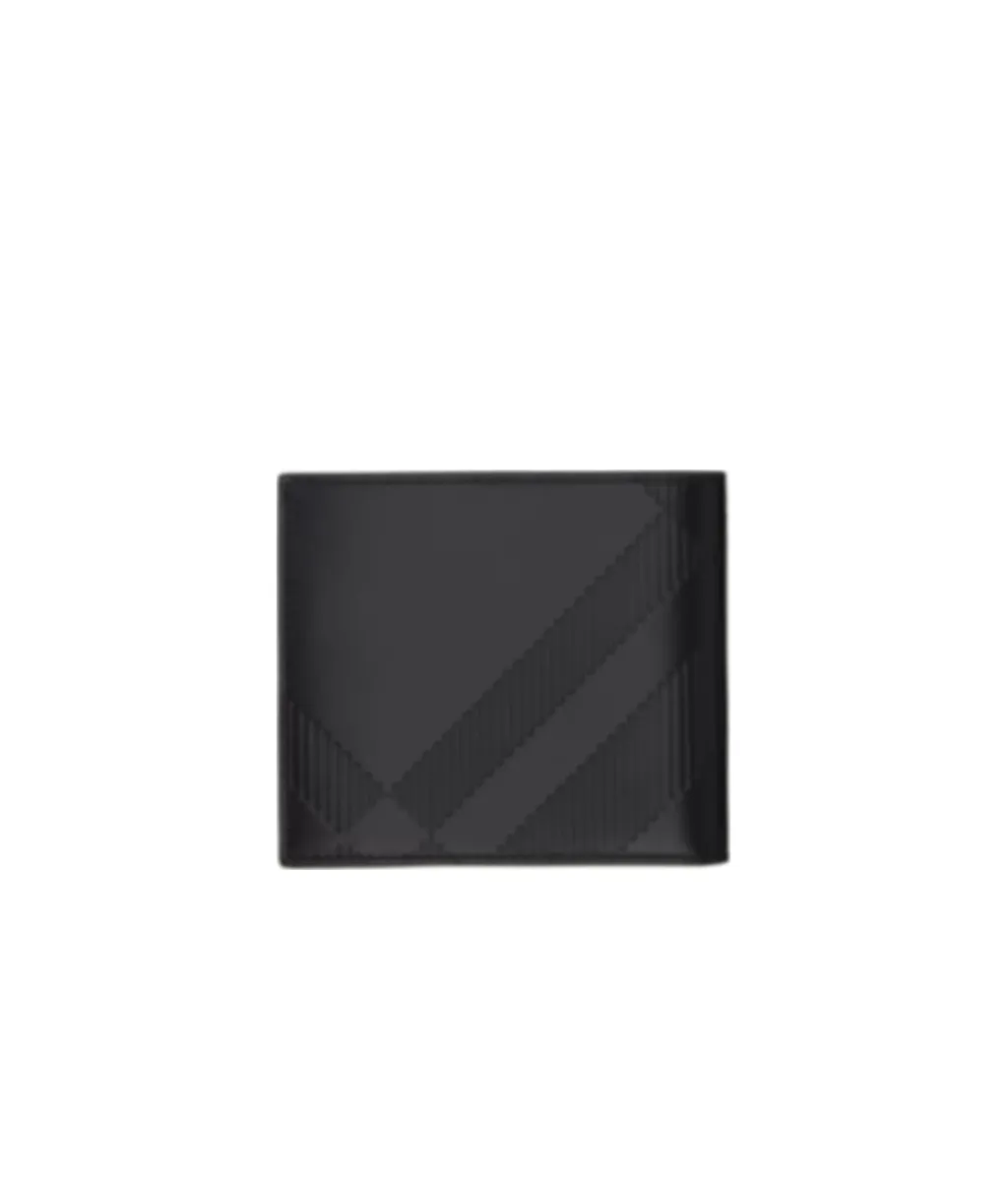 Embossed-Check Bi-Fold Wallet