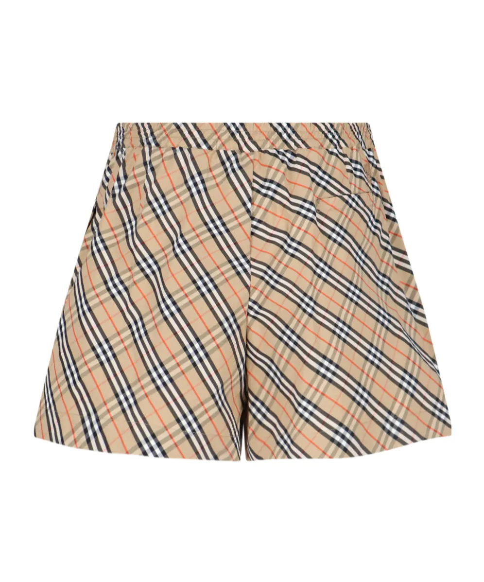 Check Printed Drawstring Shorts