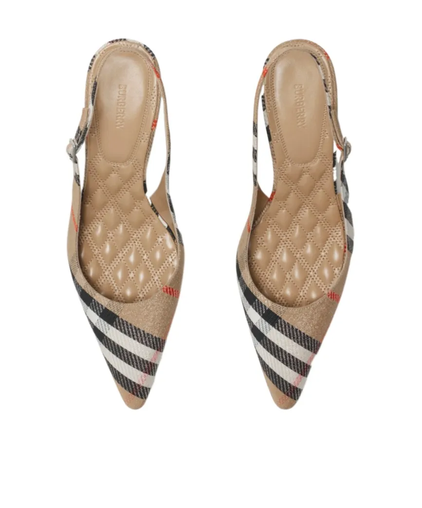 Birdie Checked Slingback Pumps