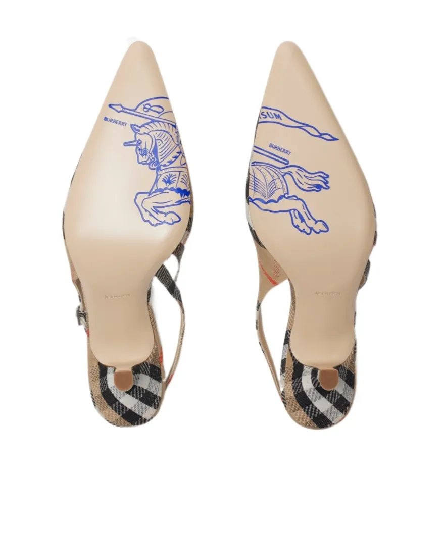 Birdie Checked Slingback Pumps