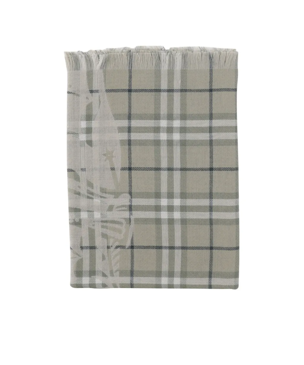 Checked Frayed-Edge Scarf