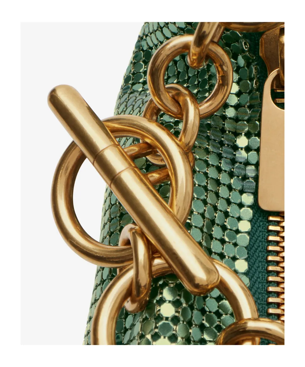 Chainmail-Linked Checked Shoulder Bag