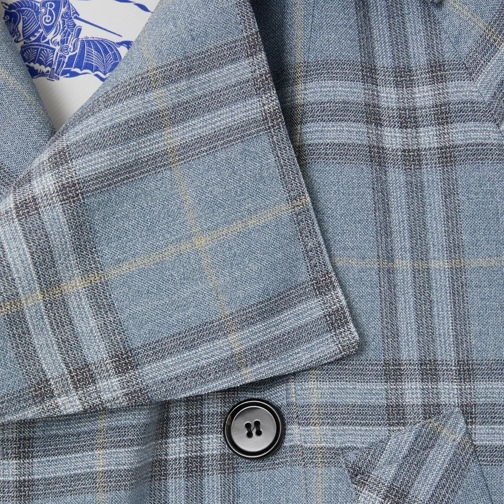 Checkered Short Trench Coat
