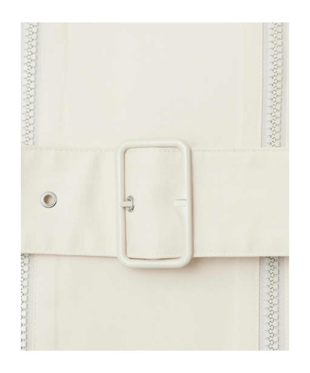 Belted Waist Double-Zip Trench Coat