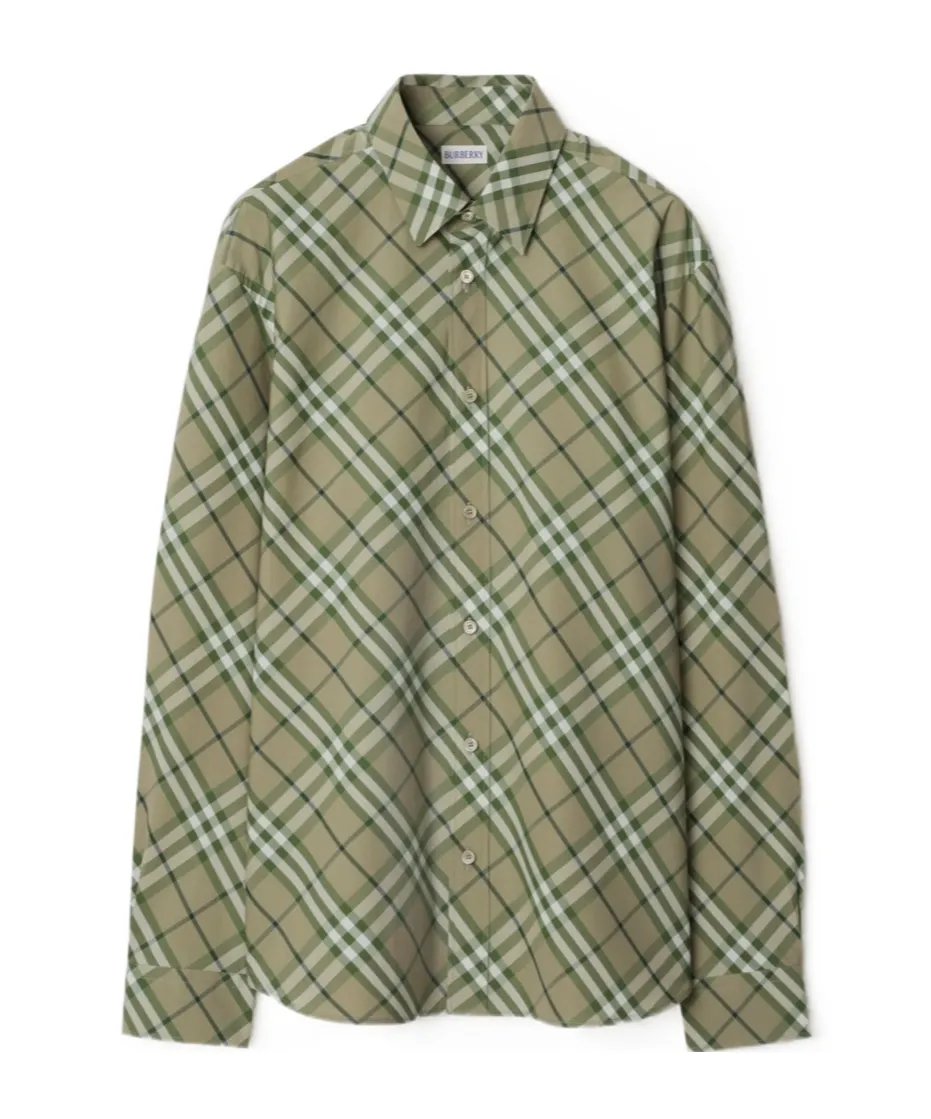 Long Sleeved Buttoned Checked Shirt