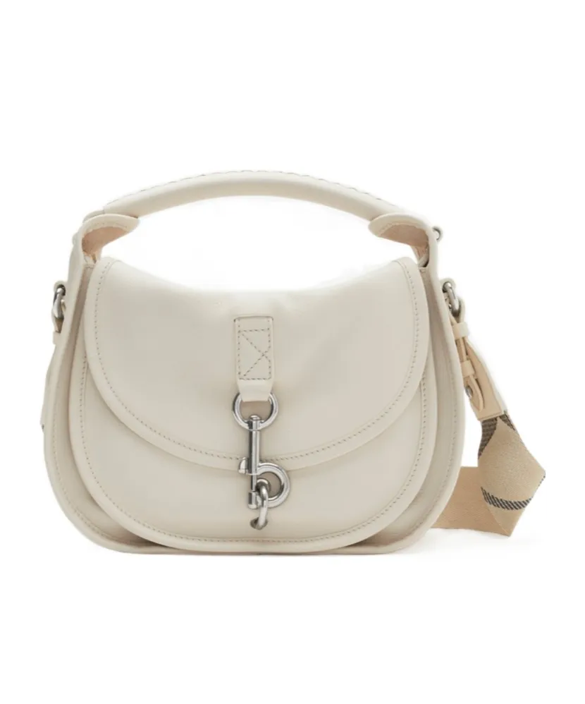 Small B Clip Foldover-Top Crossbody Bag
