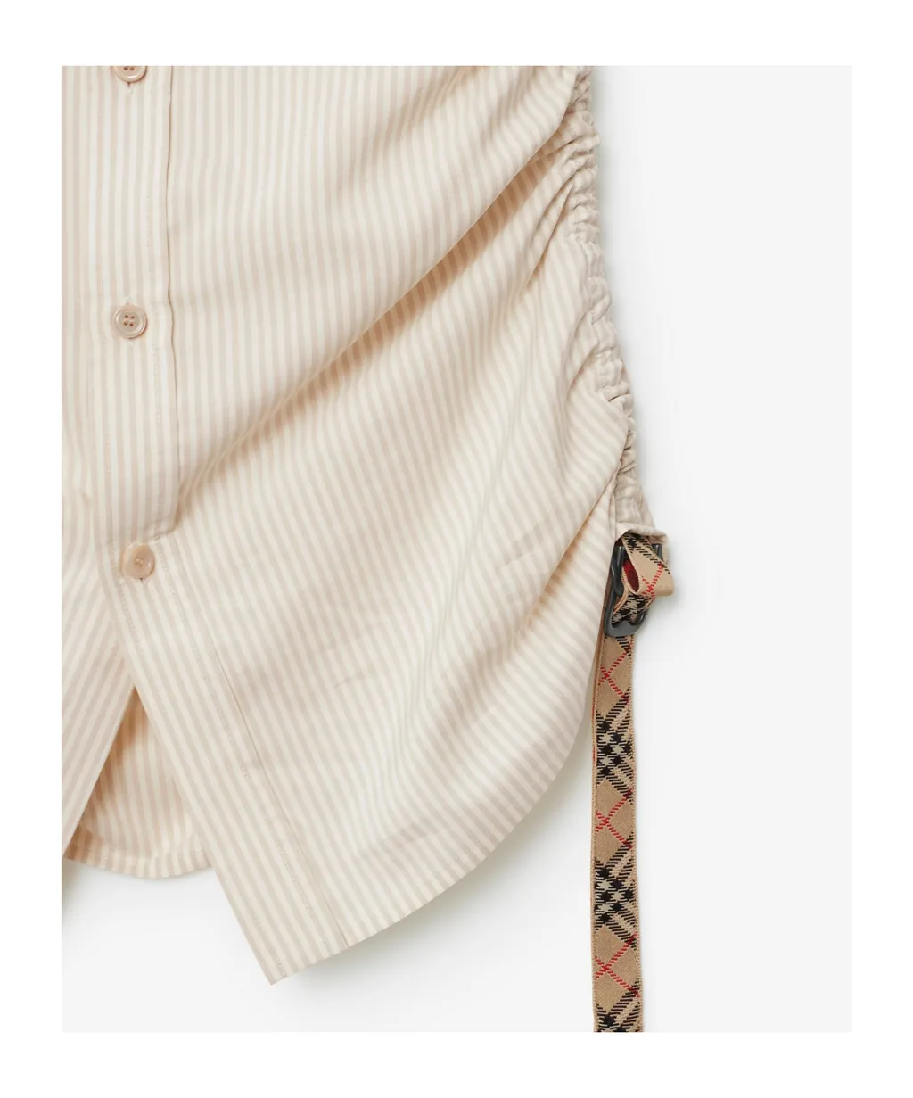 Striped Drawstring Hem Shirt