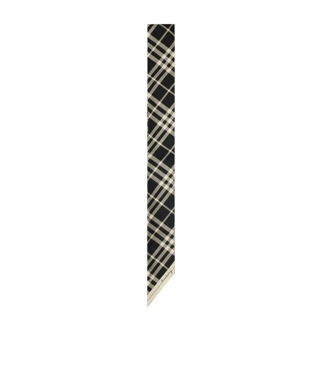 Check Printed Pointed-Tip Scarf