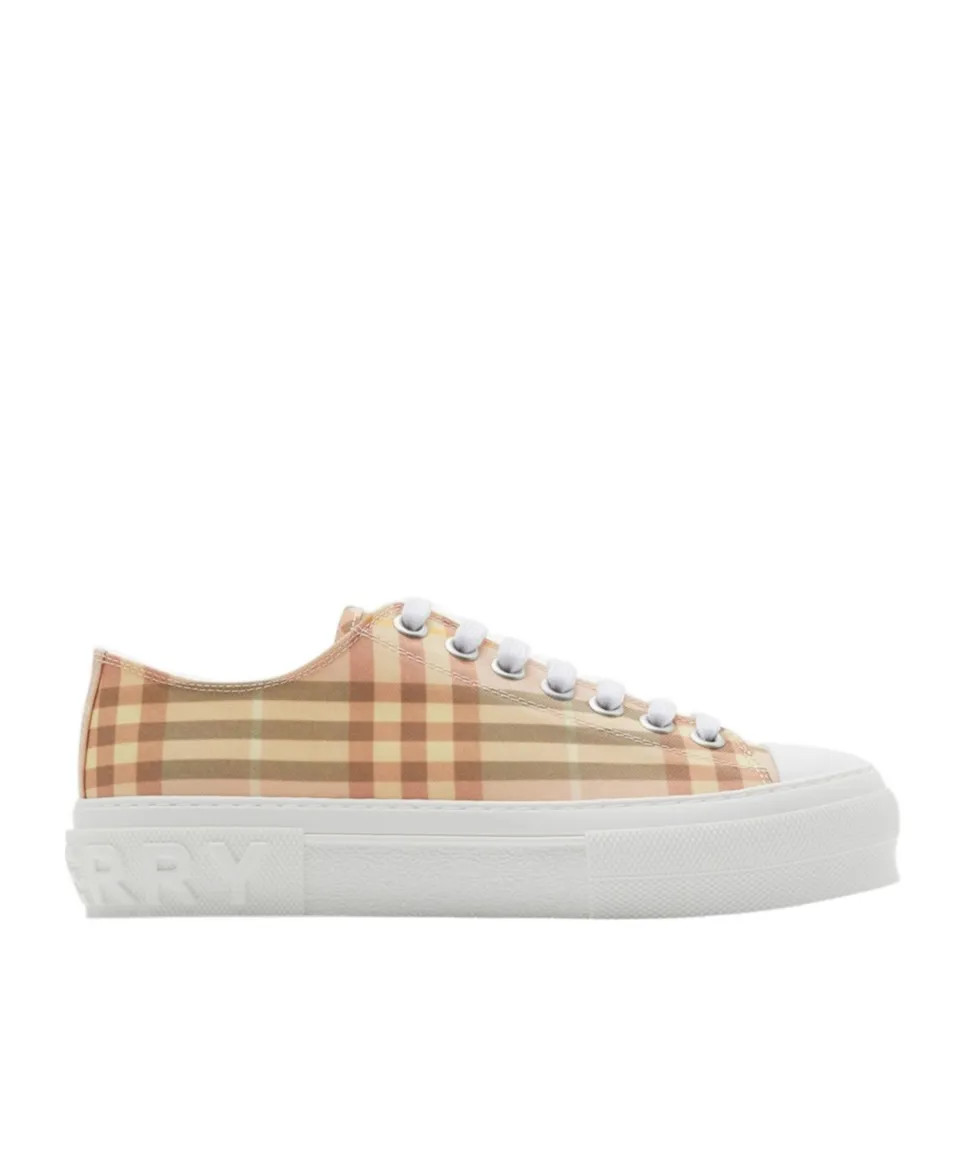 Checked Lace-Up Sneakers