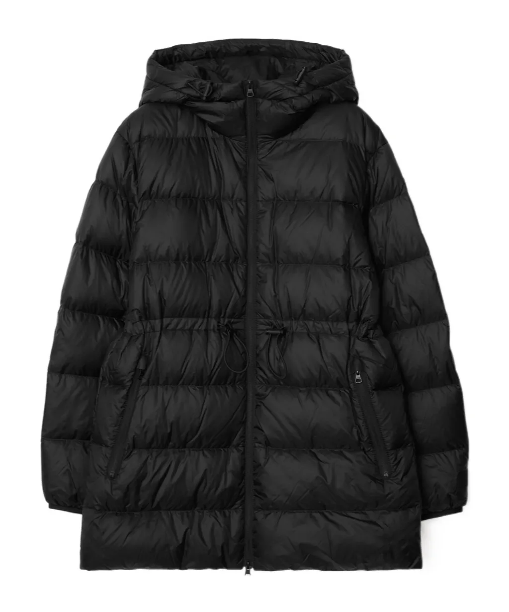 Long-Sleeved Hooded Down Jacket