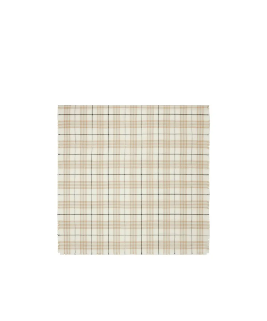 Checked Frayed-Edge Scarf