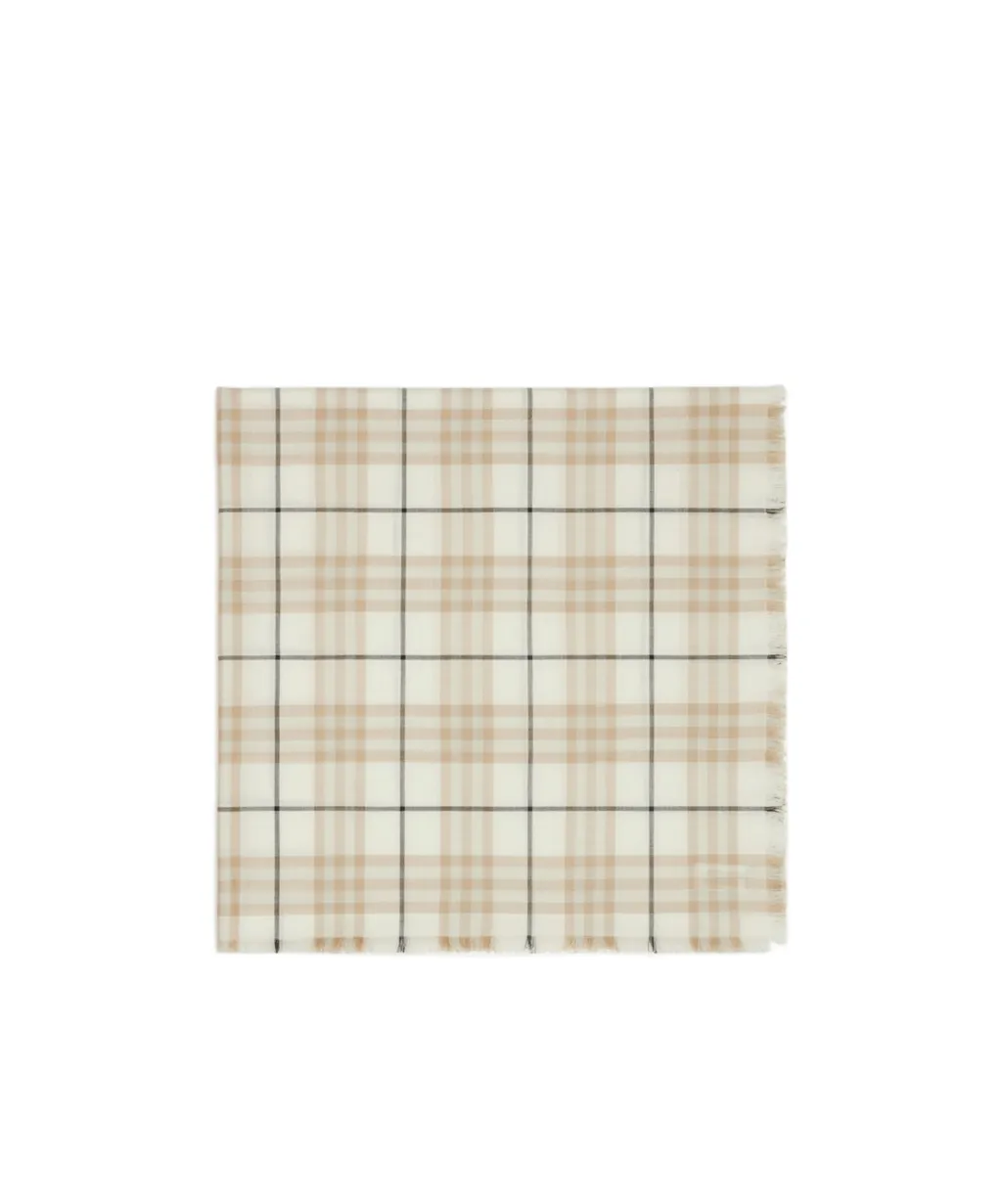 Checked Frayed-Edge Scarf