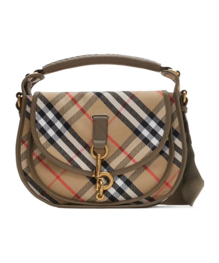 Small B Clip Checked Crossbody Bag