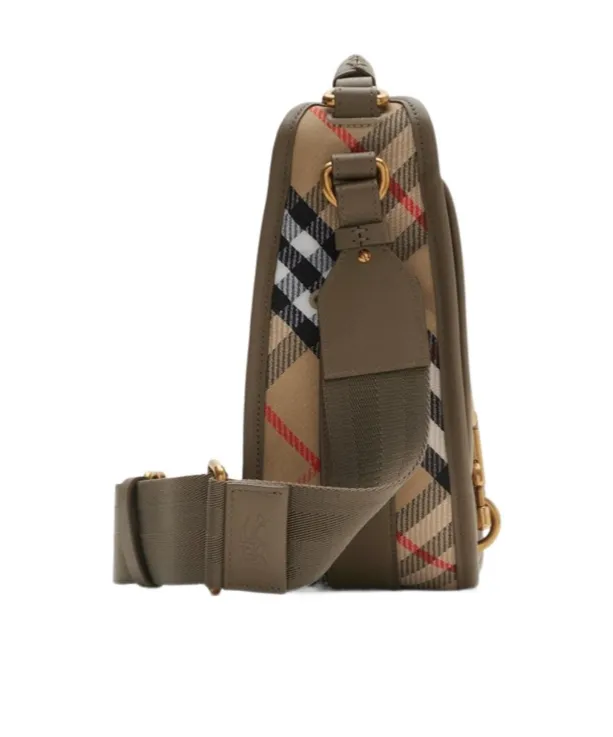 Small B Clip Checked Crossbody Bag