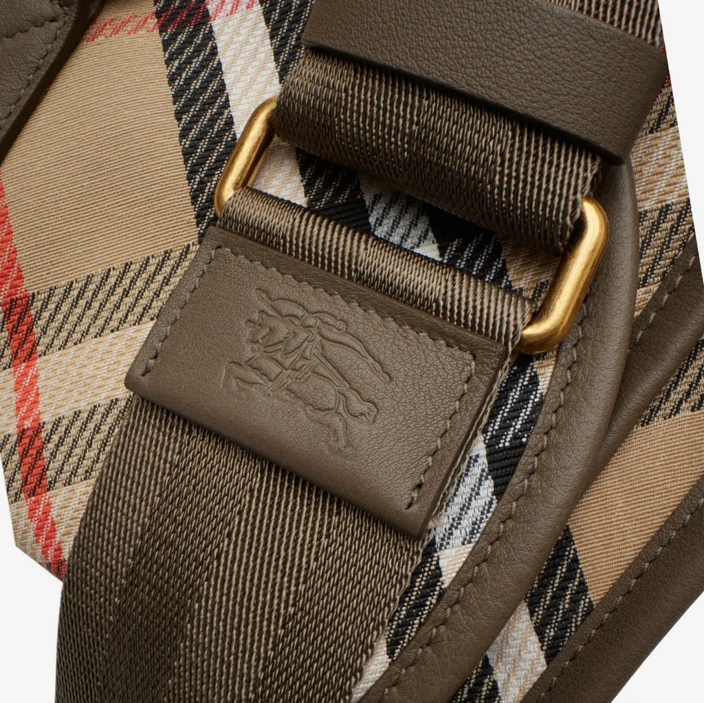 Small B Clip Checked Crossbody Bag