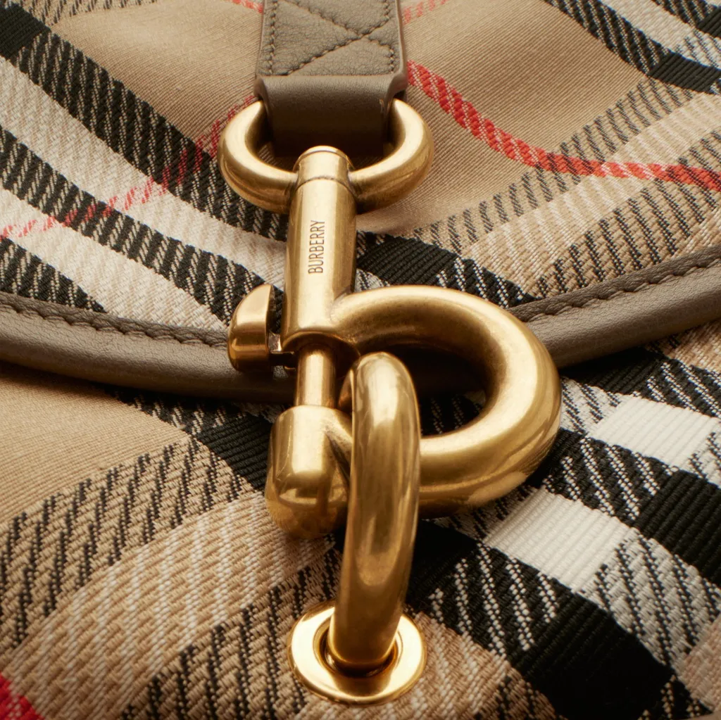 Small B Clip Checked Crossbody Bag