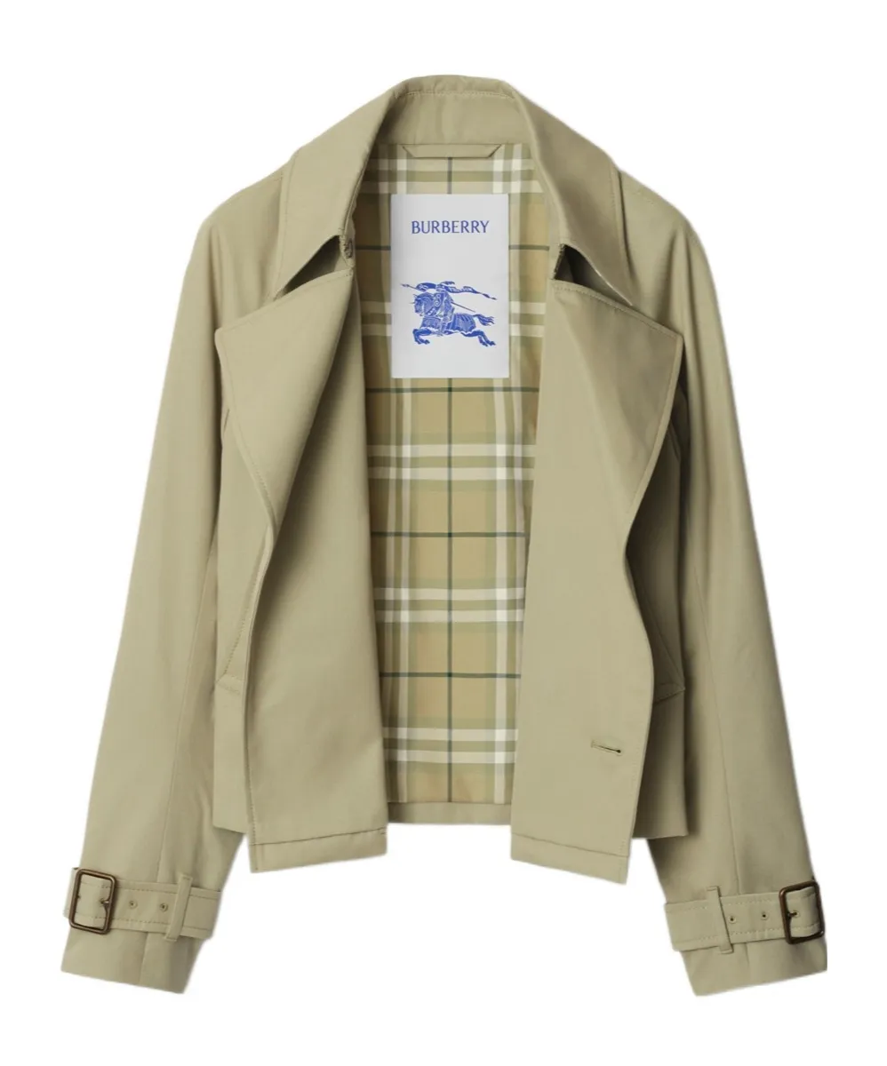 Double-Breasted Belted Cuff Trench Jacket