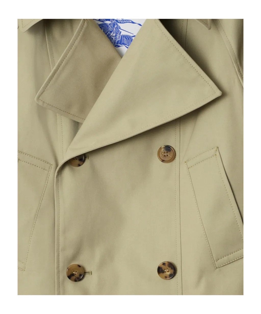 Double-Breasted Belted Cuff Trench Jacket