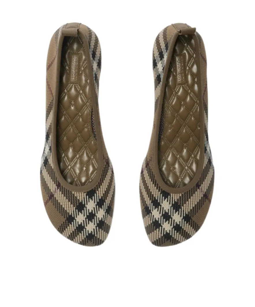 Checked Square-Toe Pumps
