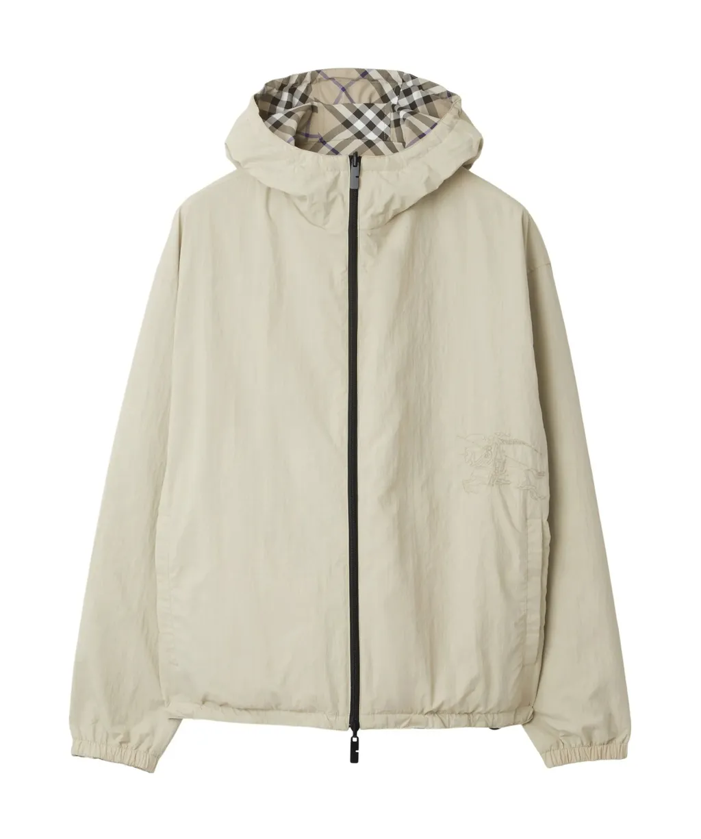 Checked Reversible Zipped Hooded Jacket