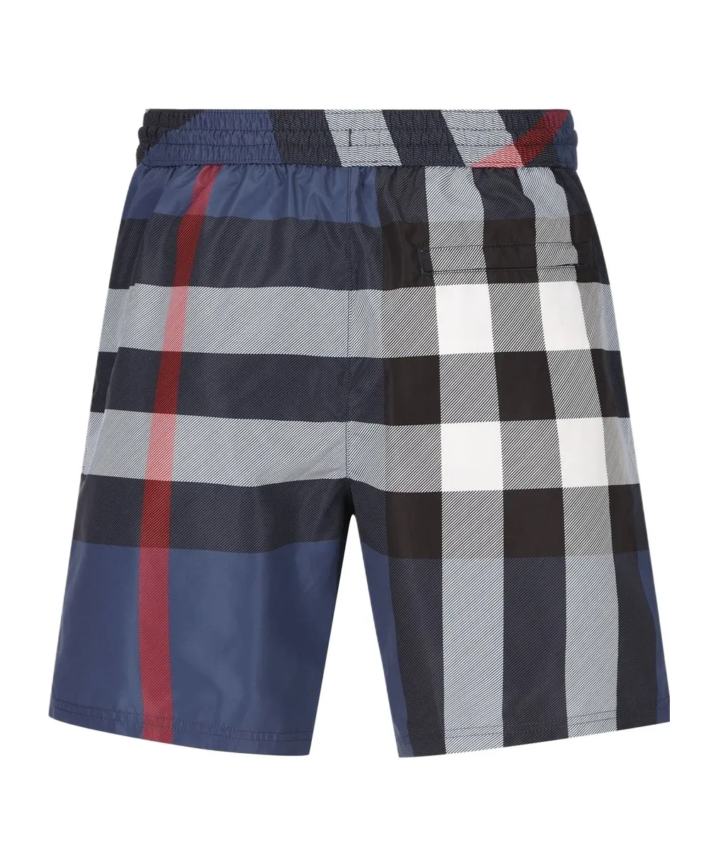 Checked Drawstring Swim Shorts