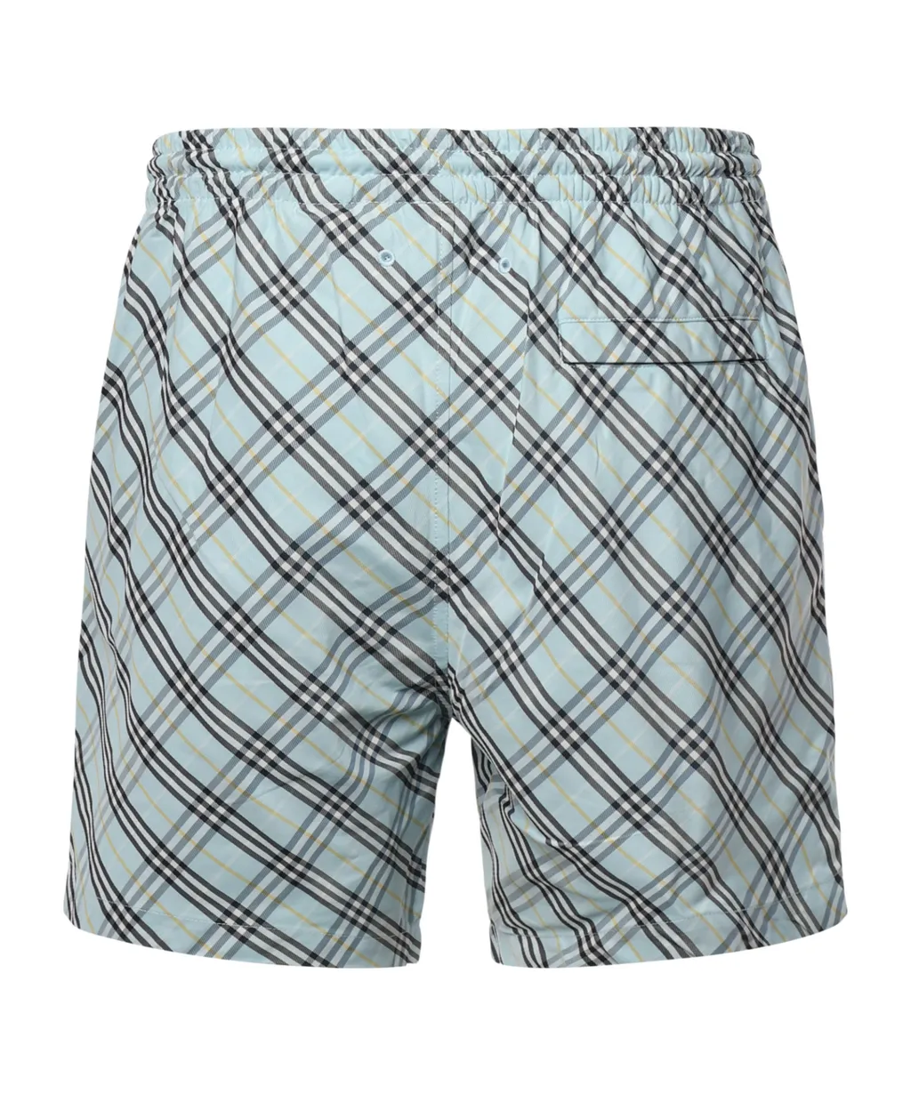 Check Printed Drawstring Swim Shorts