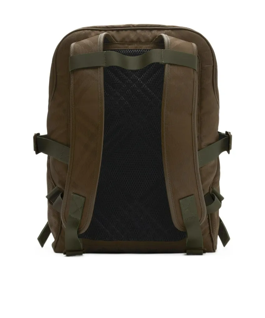Checked Jacquard Zipped Backpack